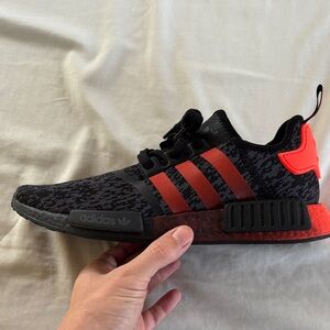 Adidas Black and Orange/Red NMD R1 Sneakers